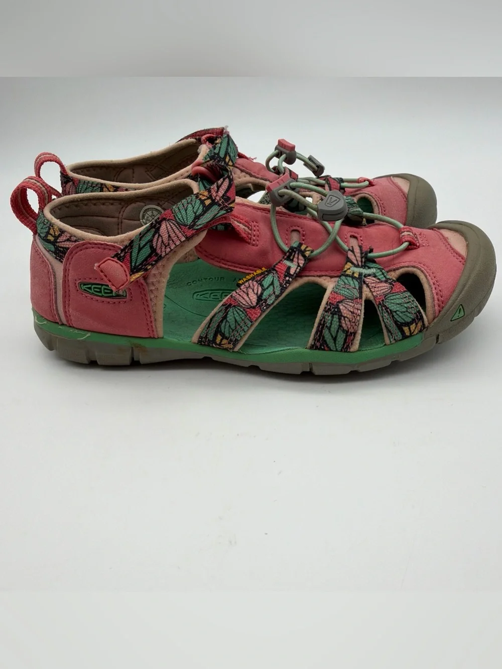 Keen Seacamp II CNX Youth Size 5 Water Hiking Sandals Washable Pink Butterfly
